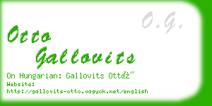 otto gallovits business card